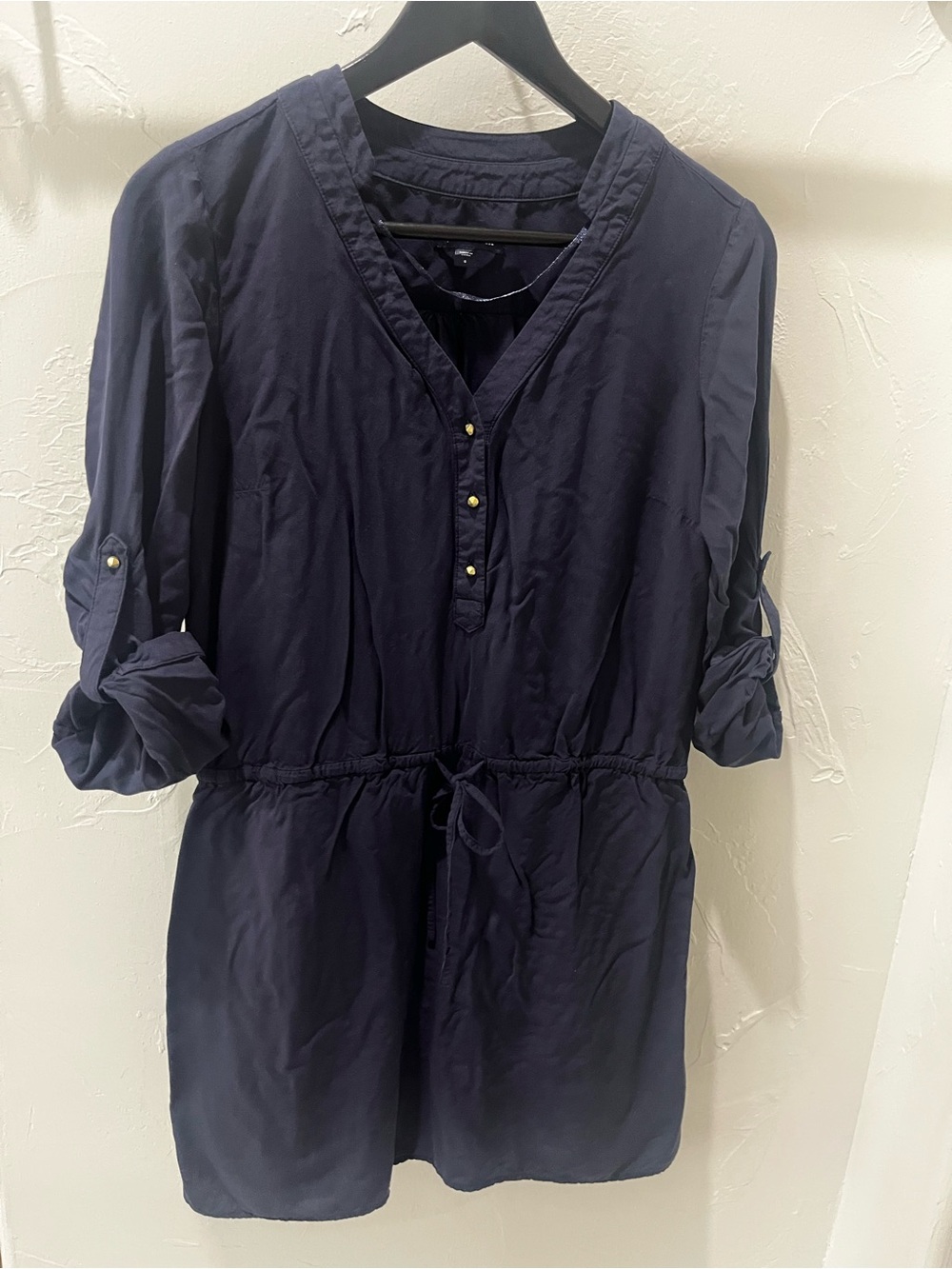 GAP Navy blue V-Neck Drawstring Tunic Dress
